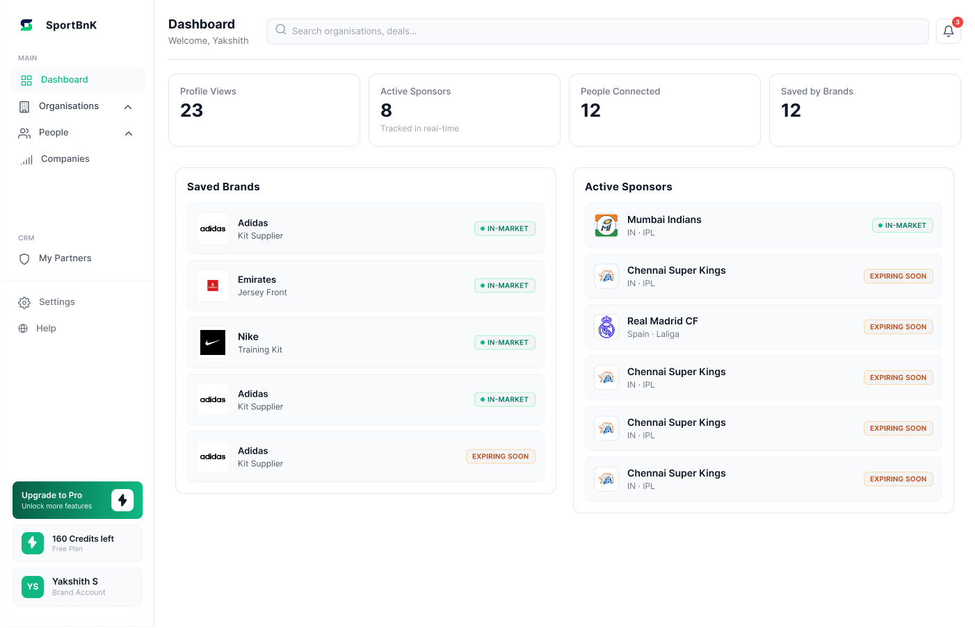 Dashboard — seller state